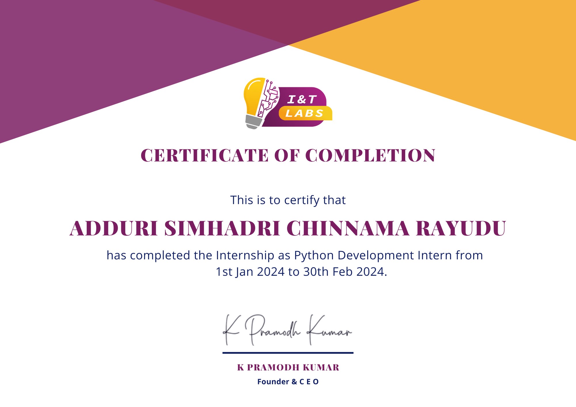 Python Bootcamp Certificate
